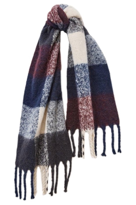 SHELLY BRUSHED CHECK SCARF NAVY 2