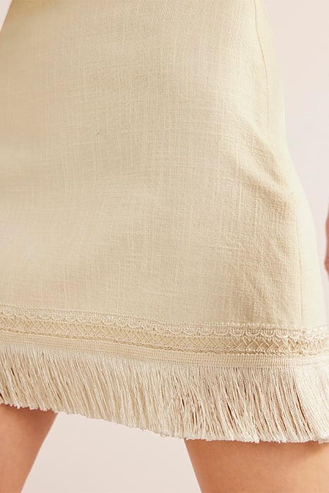 FRINGE DETAIL MINI SKIRT ECRU 5