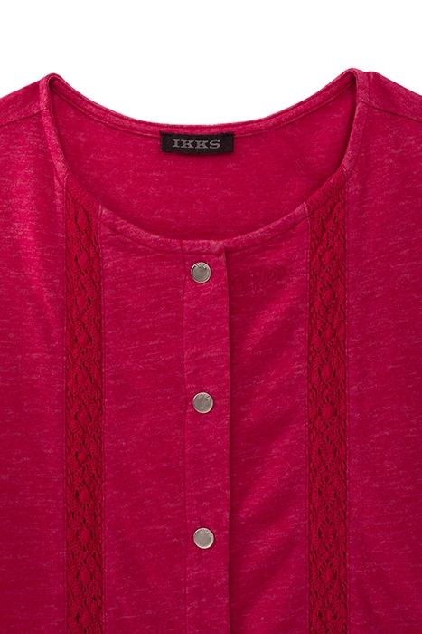 GIRLS’ FUCHSIA PINK T-SHIRT DRESS, PRESS STUDS DOWN FRONT FU 4