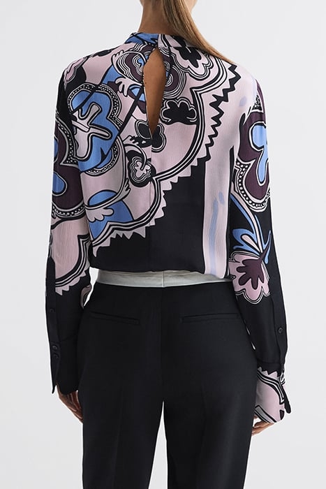 SEVANNA-PRINT BLOUSE BLACK 2