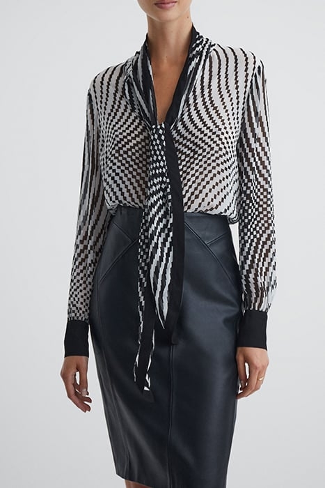 GABBI-CHECK BLOUSE BLACK/WHITE 3