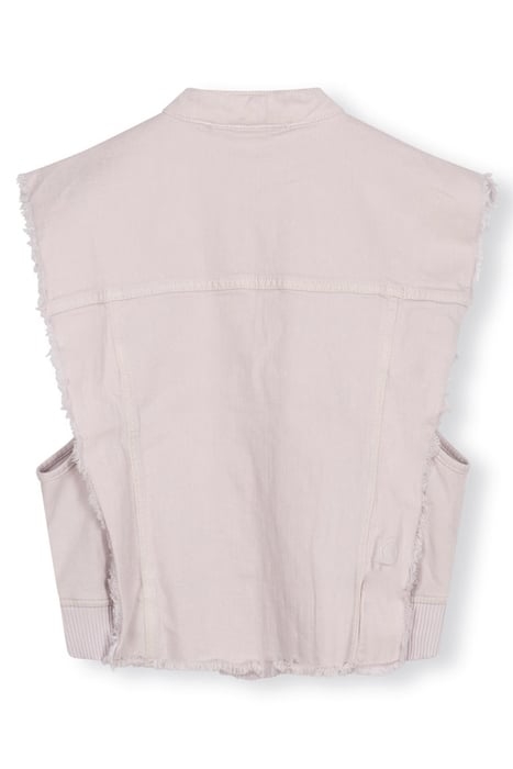 CROPPED TWILL GILET PALE LILAC 5