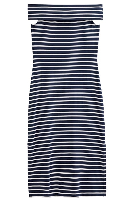 BARDOT JERSEY MIDI DRESS IVORY AND NAVY STRIPE 2