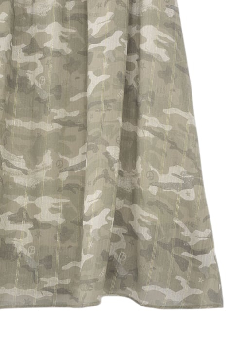 GIRLS’ KHAKI CAMOUFLAGE PRINT DRESS WITH GOLD STRIPES KHAKI 7