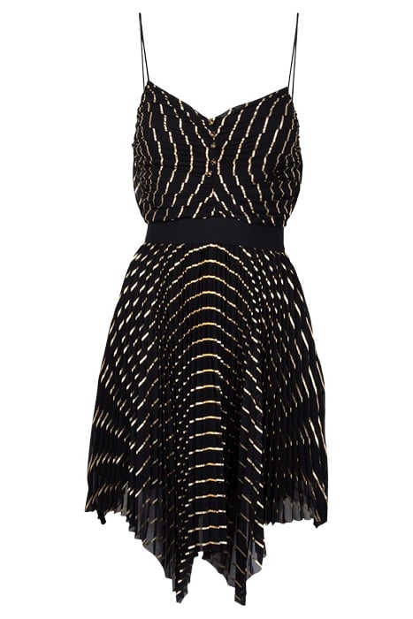 GENESIO ABITO PLISSE RIGA LAMI BLACK/GOLD 1