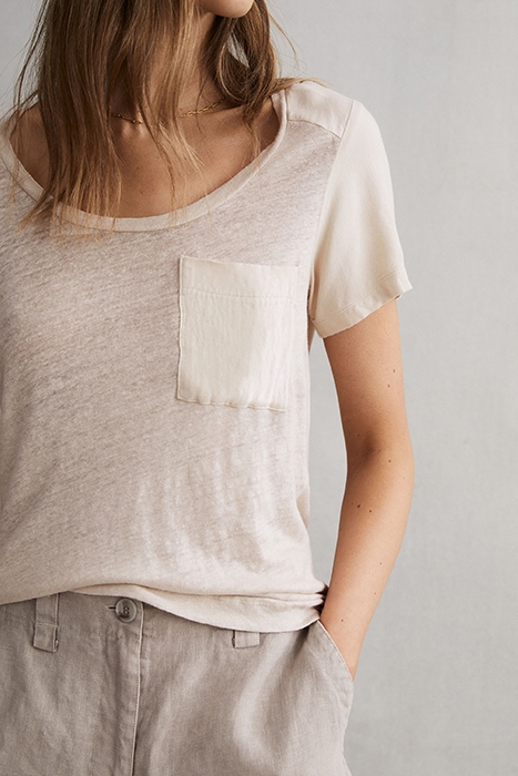 CAMILLA-LINEN T-SHIRT STONE 5