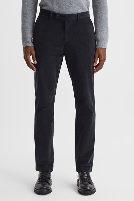 STRIKE-BRUSHED TAILORED PANTS NAVY 1