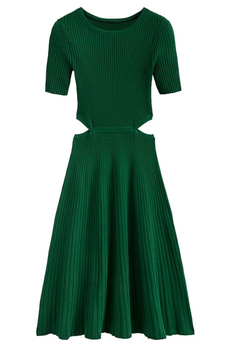 CUT OUT KNITTED MIDI DRESS EMERALD NIGHT 2