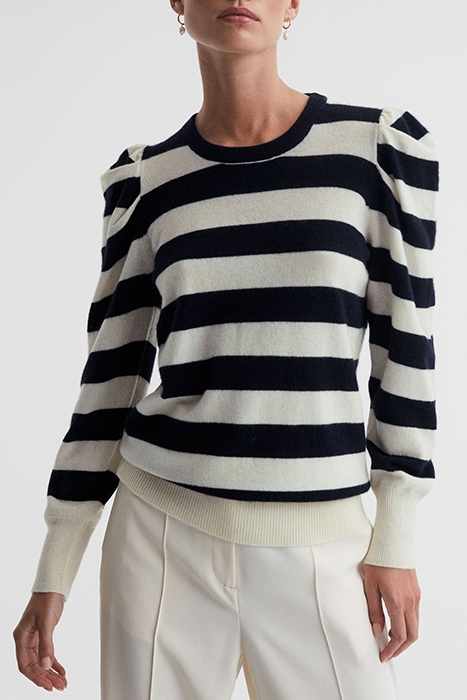 FLEMING-MADELEINE KNITTED SWEATER NAVY/CREAM 1