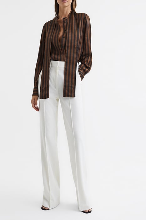 SAVANNAH-STRIPE BUTTON-DOWN SHIRT BROWN 3