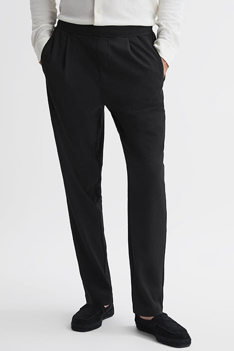 HIROSHIO-TEXTURED TAILORED PANTS BLACK 1