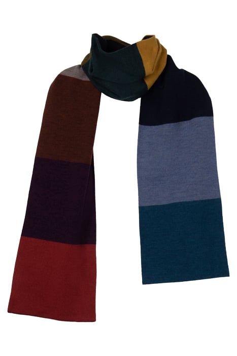 RAPHAEL STRIPE MERINO SCARF NAVY 1