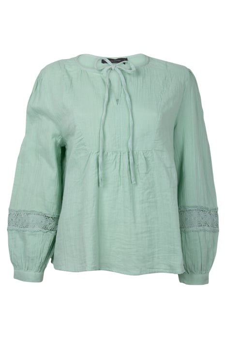 BOHO CHEESECLOTH L/S TOP MINT 1