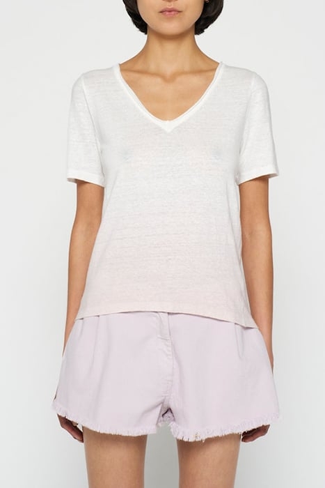 LINEN TEE DIP DYE PALE LILAC 1