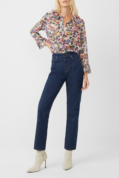 ALIANAU MIX BUTTON DOWN TOP CLASSIC CREAM MULTI 2