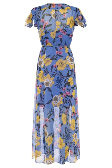 ELOISE CRINKLE MIDI DRESS BAY BLUE MULTI 4