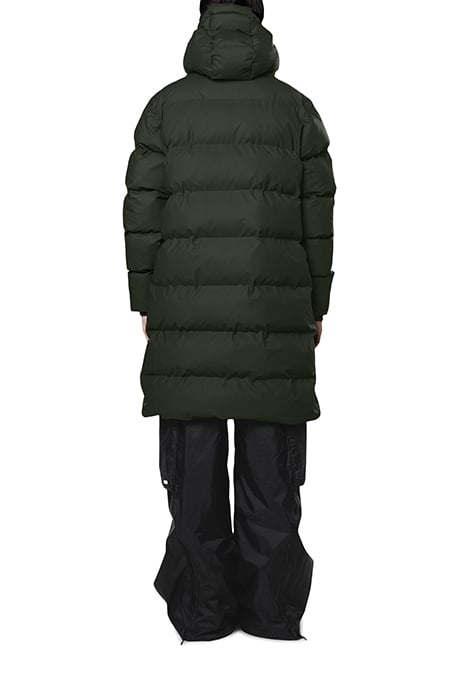 UNISEX LONG PUFFER JACKET GREEN 2