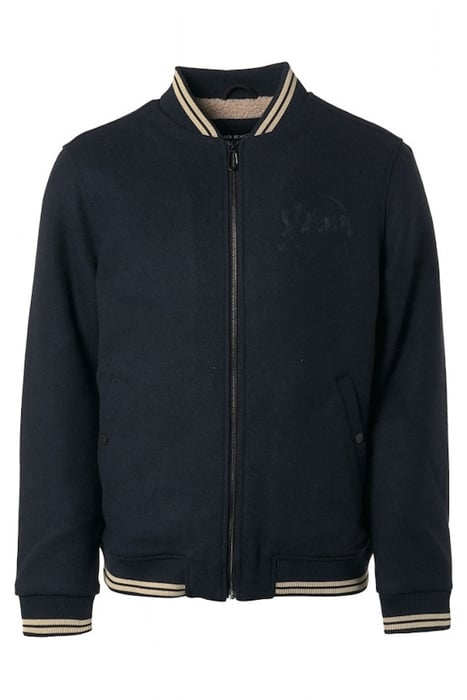 JACKET BOMBER FIT WITH WOOL 2 COLOURED TWILL DARK NIGHT 4