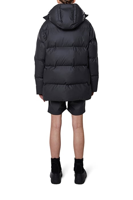UNISEX HOODED PUFFER COAT BLACK 2