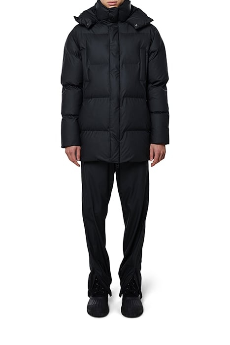 UNISEX HOODED PUFFER COAT BLACK 3