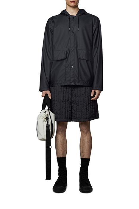 UNISEX SHORT HOODED COAT BLACK 1