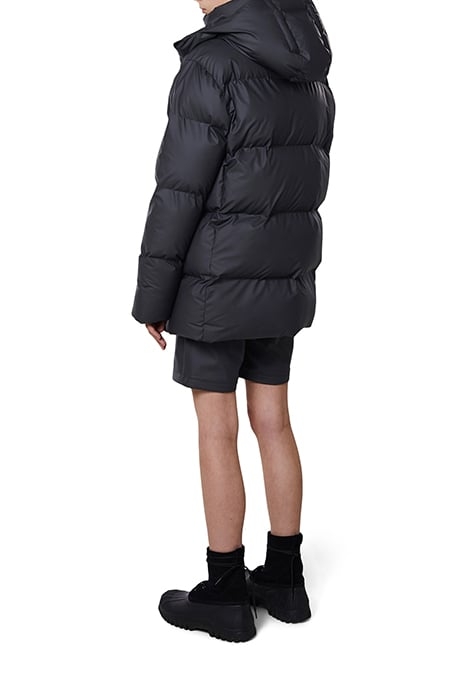 UNISEX HOODED PUFFER COAT BLACK 7