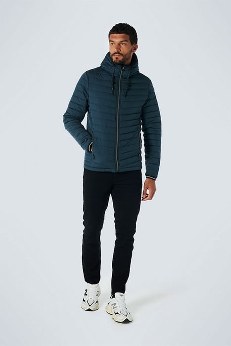 JACKET HOODED SHORT FIT PADDED SHADOW BLUE 3