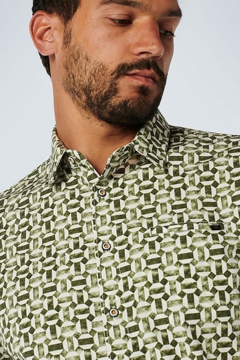SHIRT STRETCH ALLOVER PRINTED DARK GREEN 6