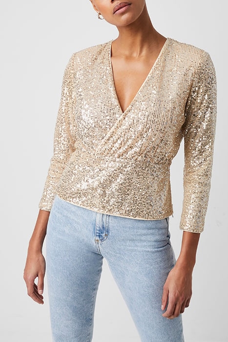 PF ESHKA SEQUIN WRAP TOP SILVER/CEMENT 1