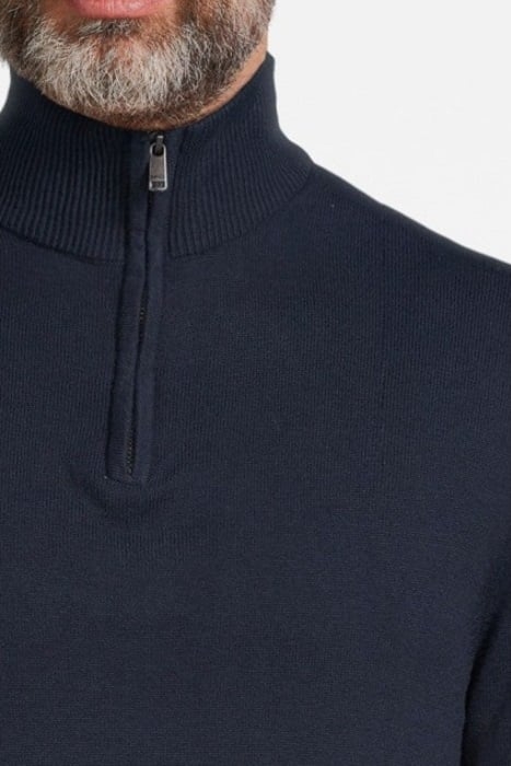 ZIP MOCK COTTON/NYLON/MERINO BLACK IRIS (NAVY) 5