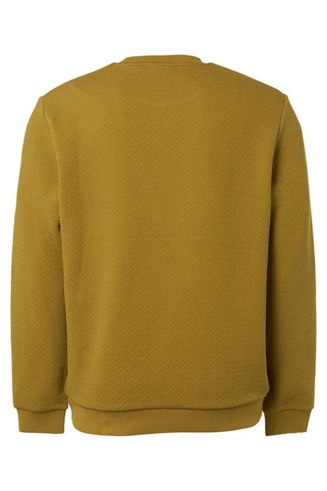 SWEATER CREWNECK DOUBLE LAYER JACQUARD STRETCH OLIVE 5