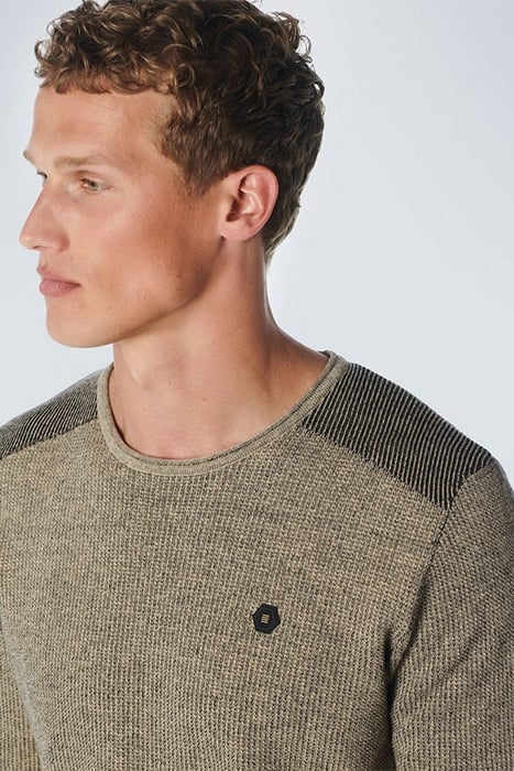 PULLOVER CREWNECK 2 COLOURED JACQUARD STONE 6