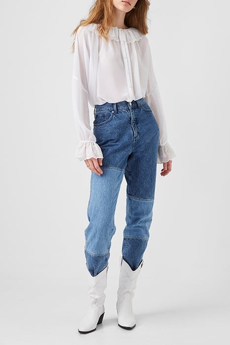 EWN GGT BROIDERY RUFFLE BLOUSE WINTER WHITE 1