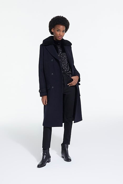 LONG CROSSOVER PEA STYLE COAT NAVY 1