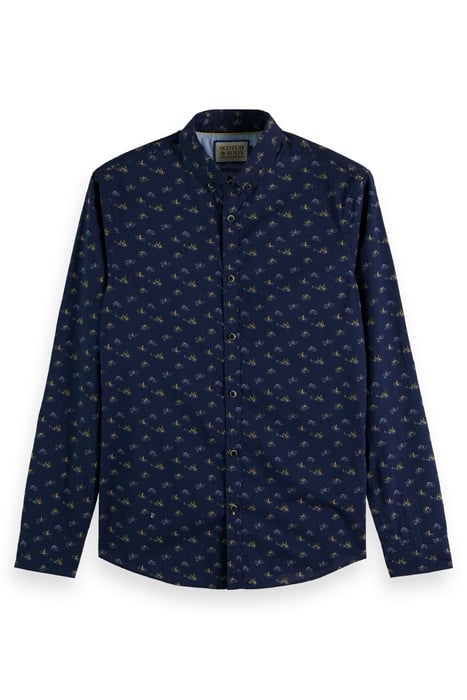SLIM FIT ALLOVER PRINT SHIRT NAVY BLUE SAILBOAT AOP 1