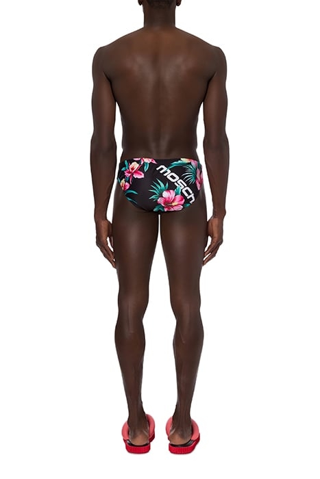 HIBISCUS PRINT SWIM BRIEFS BLACK 2