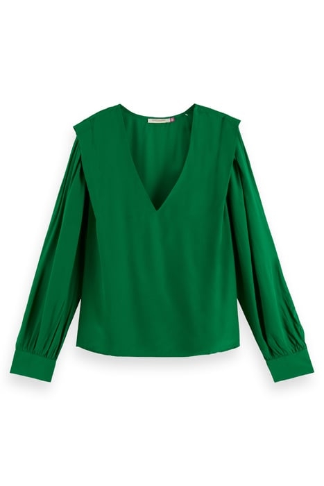 V-NECK TOP WITH LIP SHOULDER DETAIL PINE TREE 1