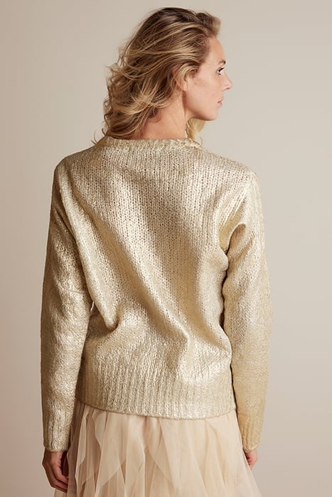 SWEATER GOLD COATED WOOL BLEND KNIT IVORY 2