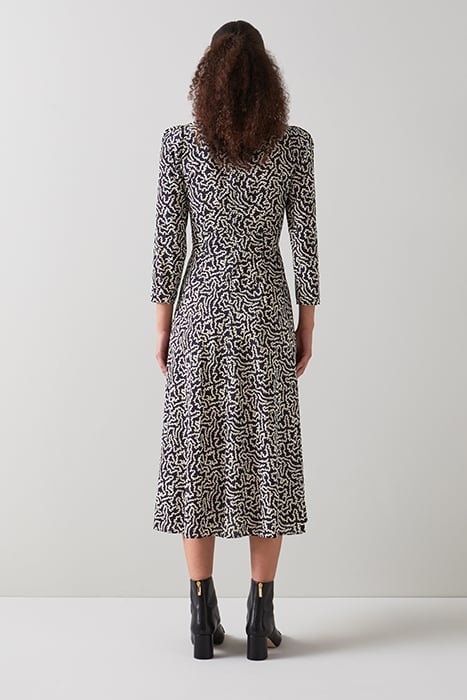 DR GABRIELLE GATHERED BLUE/CREAM 2