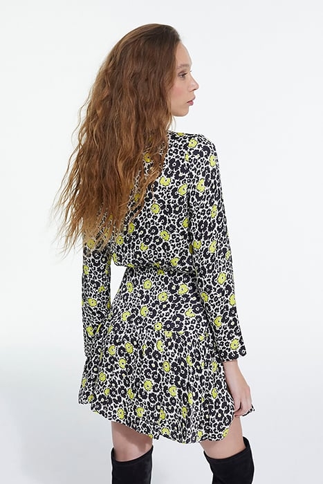 WILD BLOSSOM SHORT DRESS ECRU / YELLOW 2