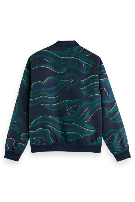 LIGHTWEIGHT JACQUARD BOMBER JACKET WAVE BLUE 2