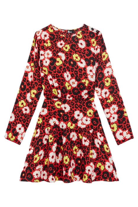 WILD BLOSSOM SHORT DRESS RED / YELLOW 1