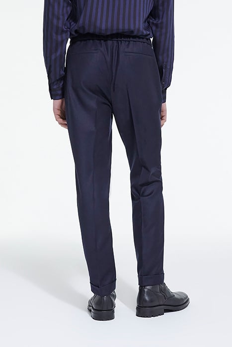 SUIT TROUSERS WITH ELASTIC BELT NAVY 2