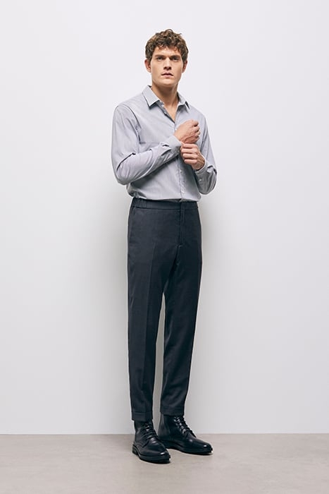 SUIT TROUSERS WITH ELASTIC BELT GREY 4