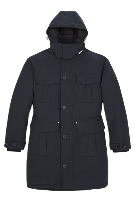 MID-LONG PARKA WITH 4 PATCHED POCKETS AND HOOD DARK NAVY / N 1