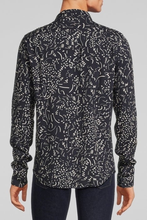 NAVY LENZING™ ECOVERO™ GRAFFITI PRINT REGULAR SHIRT NAVY 2