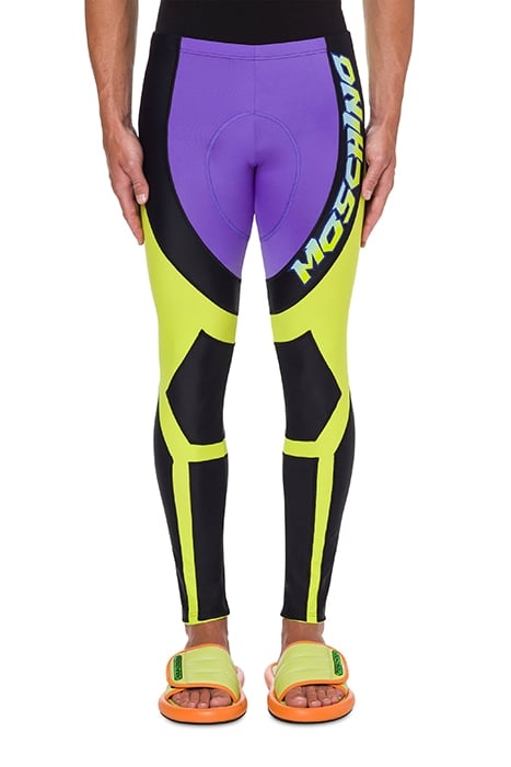 MOSCHINO SURF LOGO LYCRA LEGGINGS BLACK 1