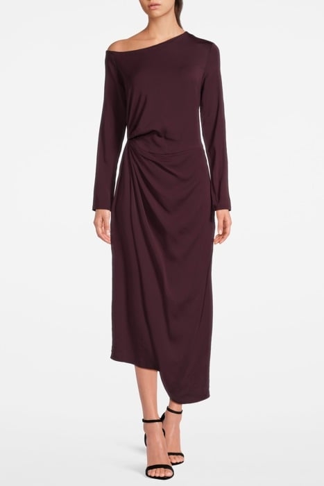 NADIA-SLEEVE DRESS BURGUNDY 1