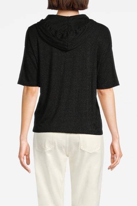 BLACK HOODED KNIT TOP 2
