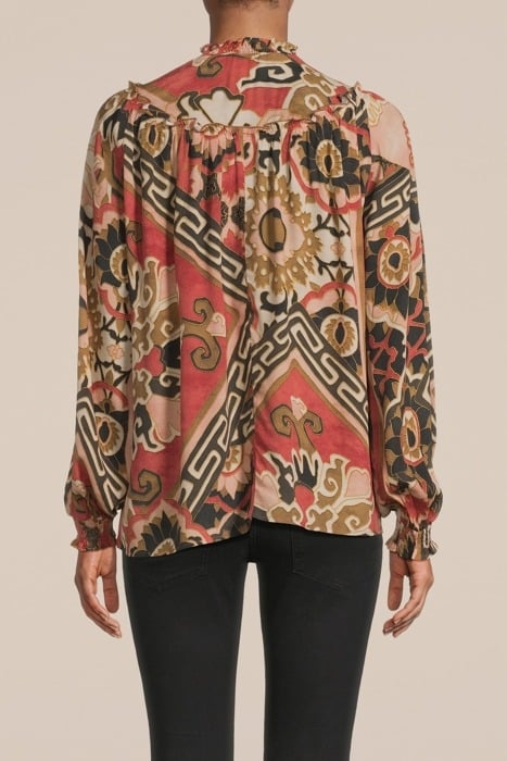 TOP PATCHWORK VISCOSE ROUGE 2